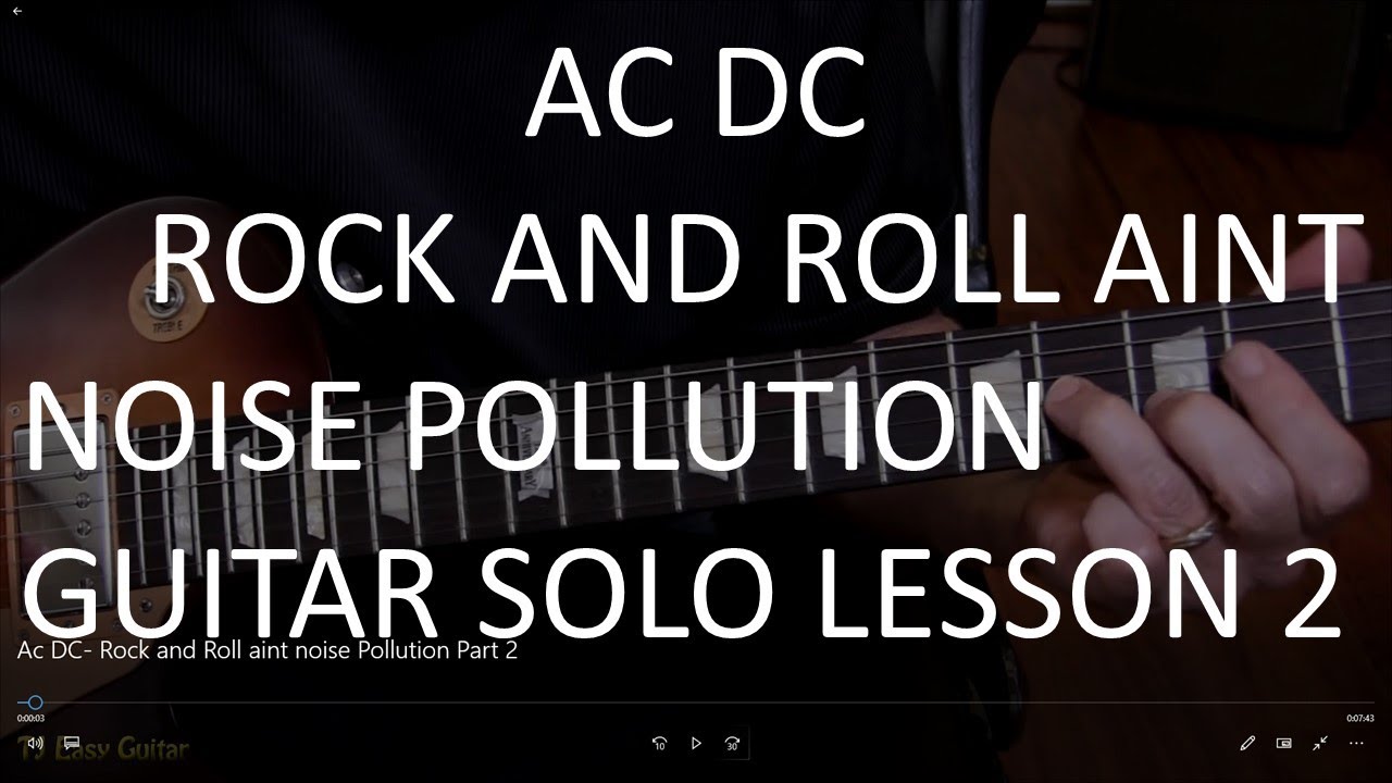 Ac DC - Rock and Roll aint noise pollution - Guitar lesson Part 2 On Solo
