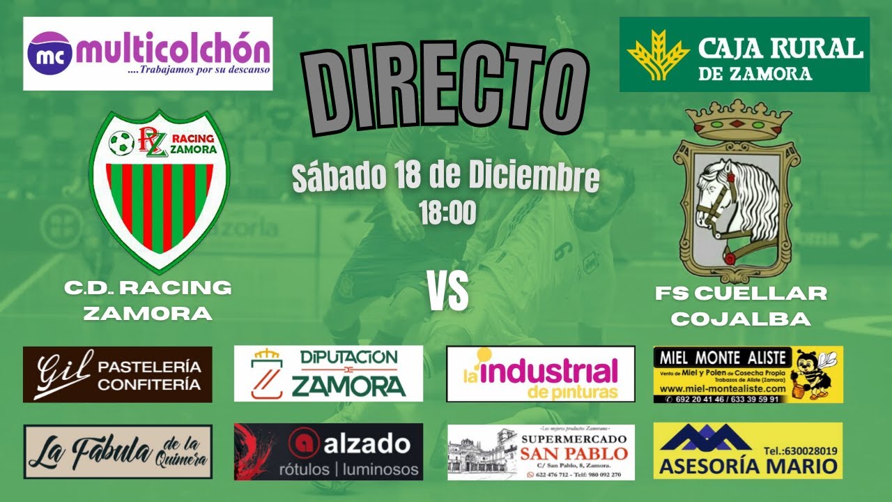 Partido en directo de C.D. Racing Zamora - FS Cuellar Cojalba