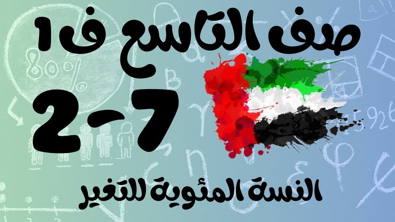 رياضيات الفصل الأول / صف التاسع / النسبة المئوية للتغير