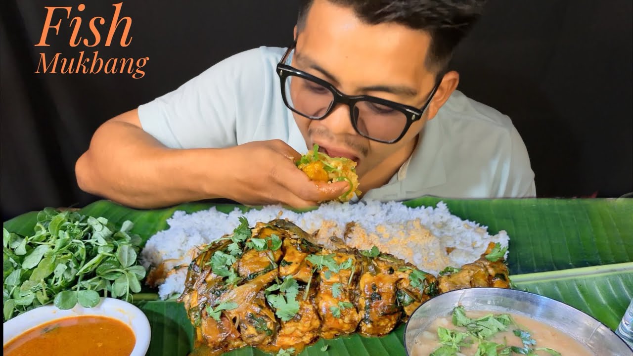 FISH CURRY MUKBANG || NGAHEI THONGBA GI MAHAO CDI || Manipur mukbang