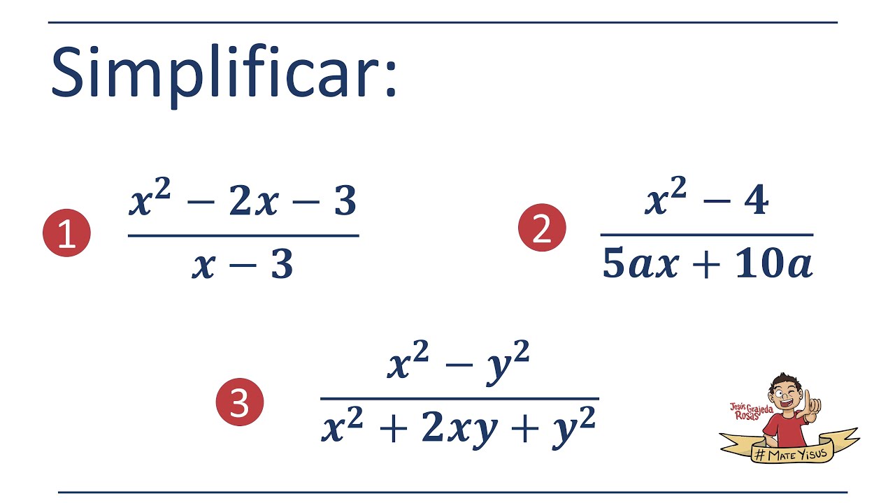 Simplificación de fracciones algebraicas. Explicación paso a paso