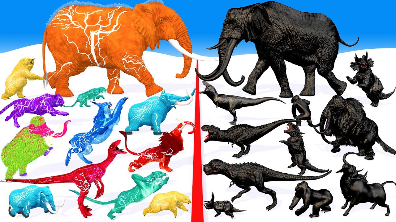 Animal Epic Battle Prehistoric Mammals VS Modern Mammals Size Super Animal Battle Simulator #1