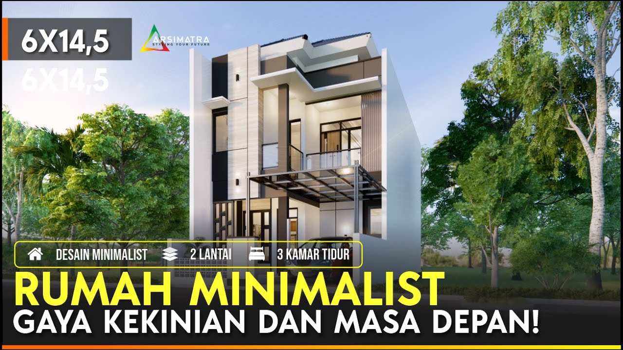 Desain Rumah Minimalis Modern Dua Lantai Lengkap dengan RAB dan Gambar Kerjanya!