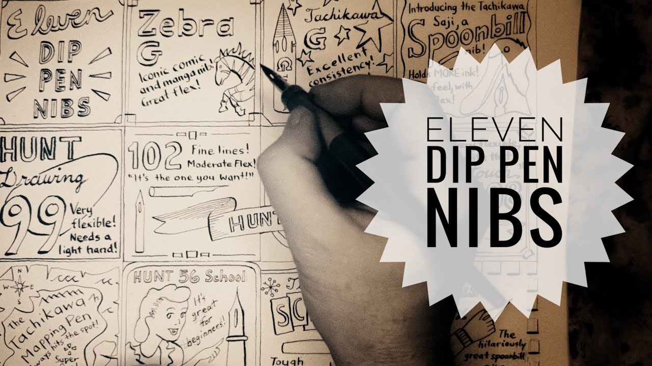 Eleven Dip Pen Nibs