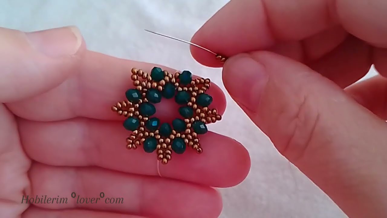 Kristal boncuk Kolye ucu yapımıCrystal bead pendant making.