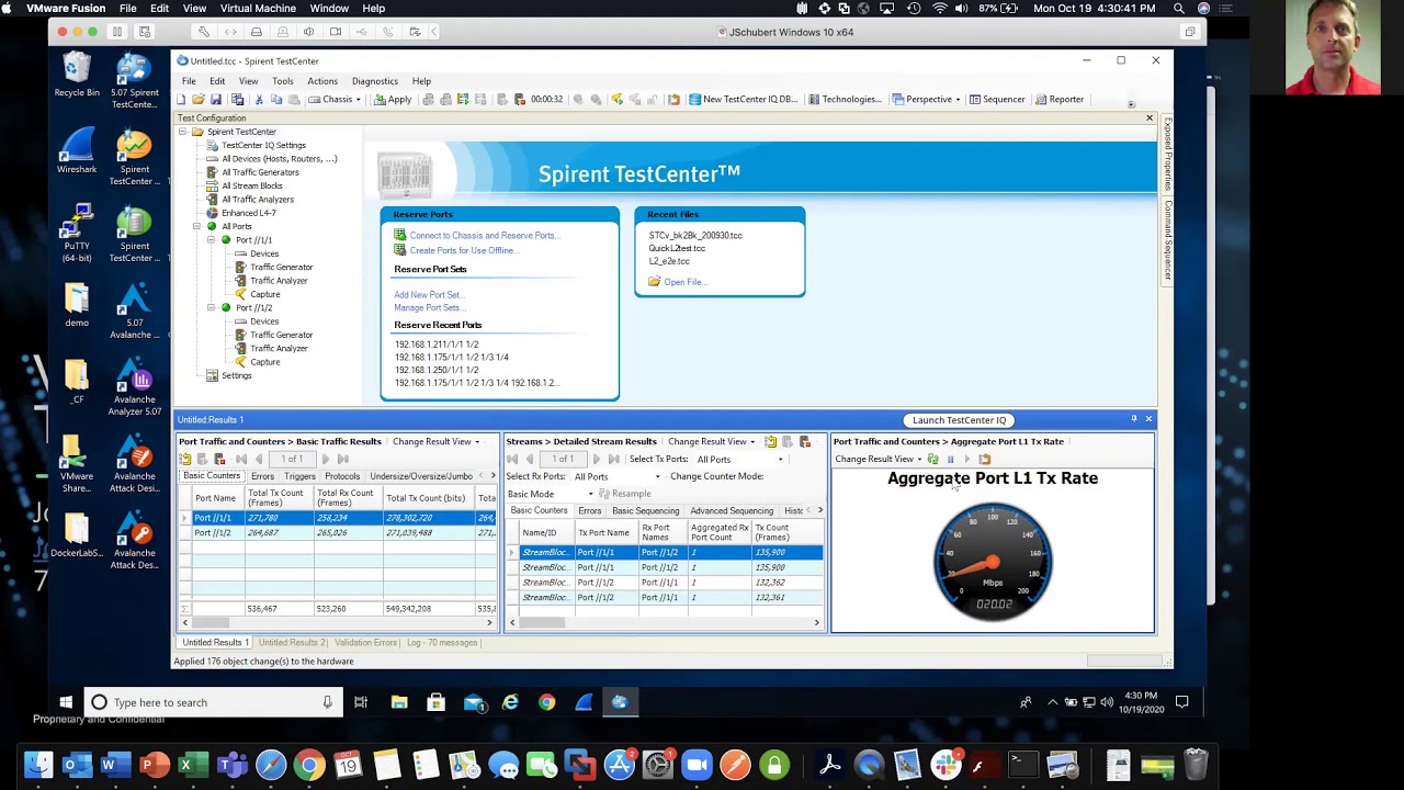 4 clicks to full Spirent TestCenter traffic generation