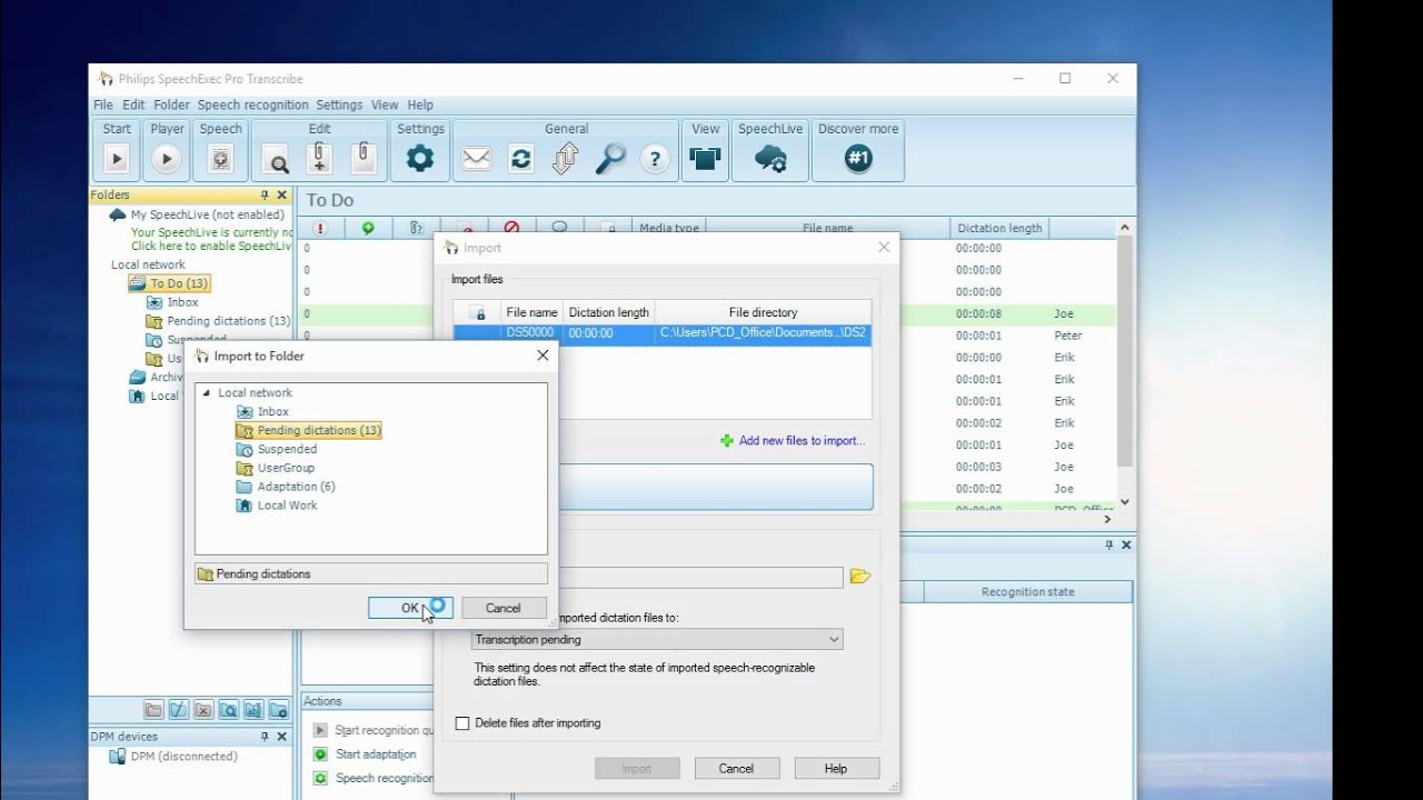 How to Import via SpeechExec
