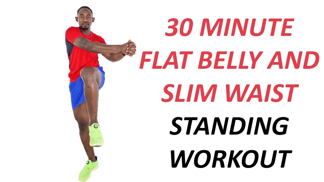 30 MINUTE FLAT BELLY AND SLIM WAIST CARDIO WORKOUT - All Standing Exercises!