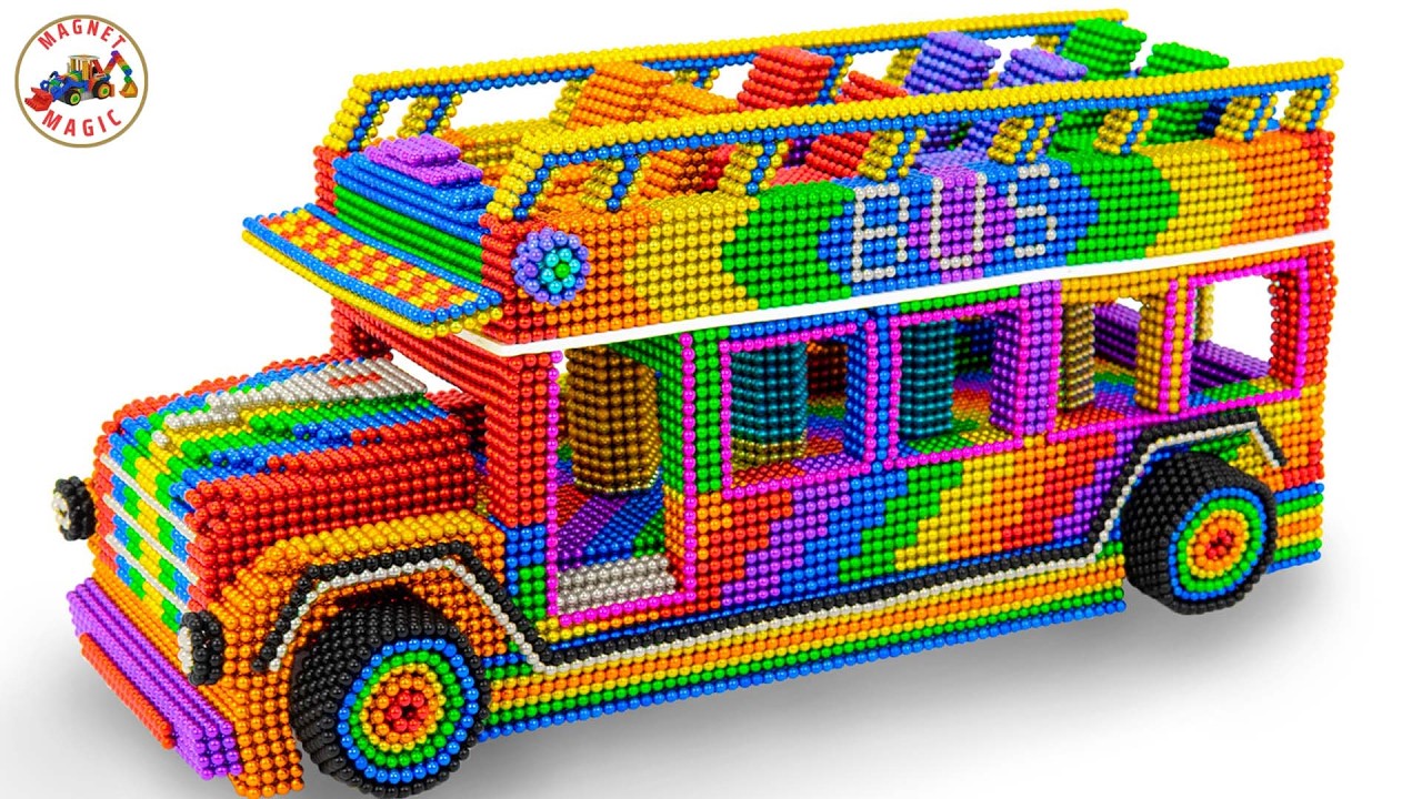 DIY: How to Make Wonderful Double Decker Bus with Rainbow Magnetic Balls | Magnetic Balls Videos