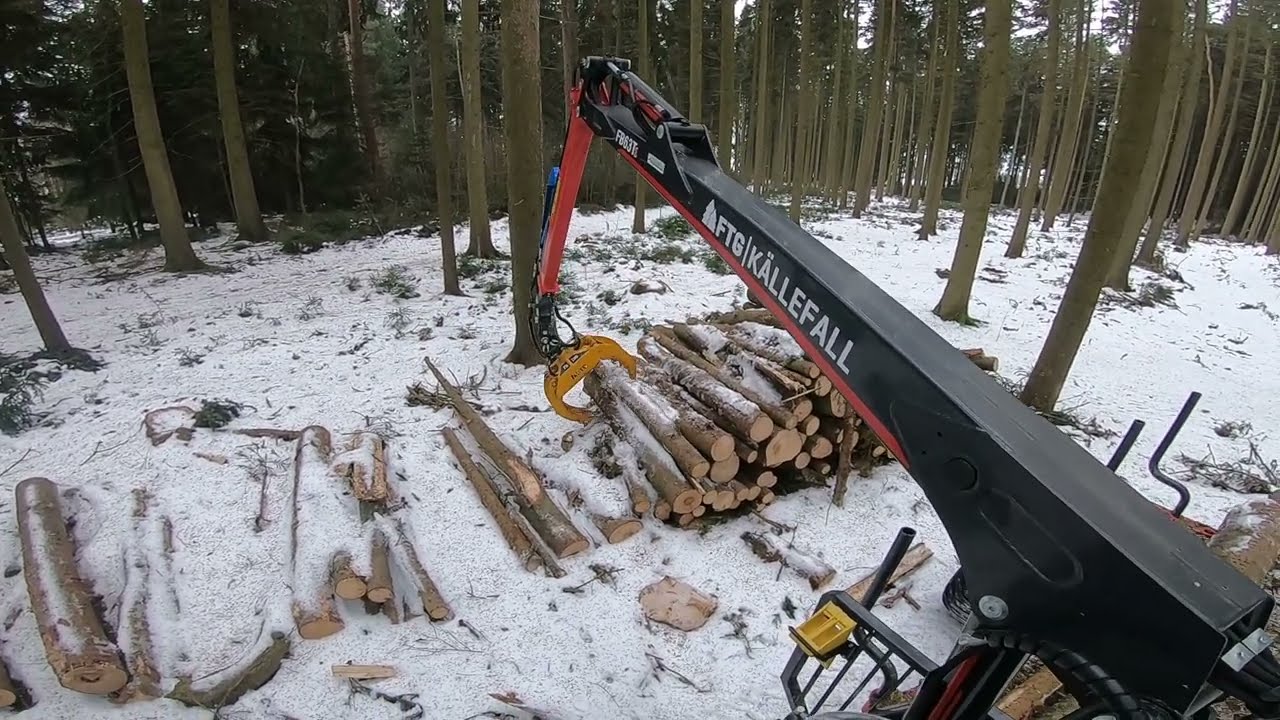 POV Hauling firewood from the forest (part 1) with Källefall FB 50D 63TS