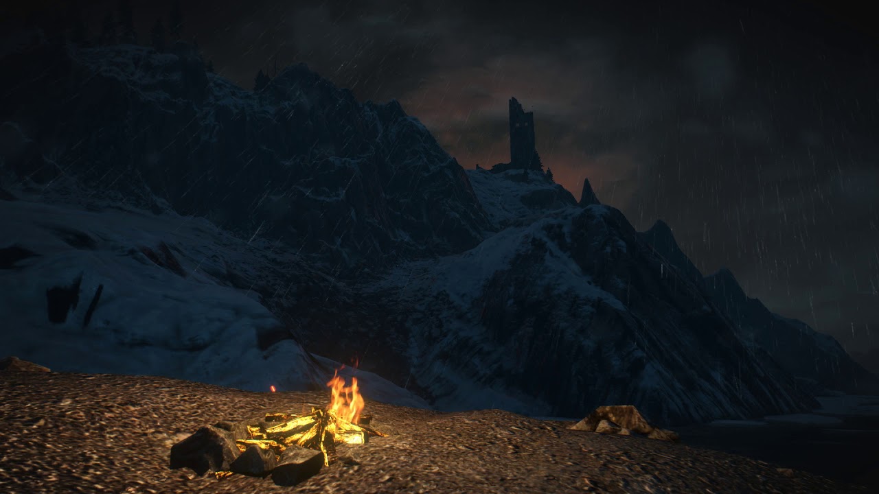 AMBIENCE | WITCHER 3 | SKELLIGE | CAMPFIRE
