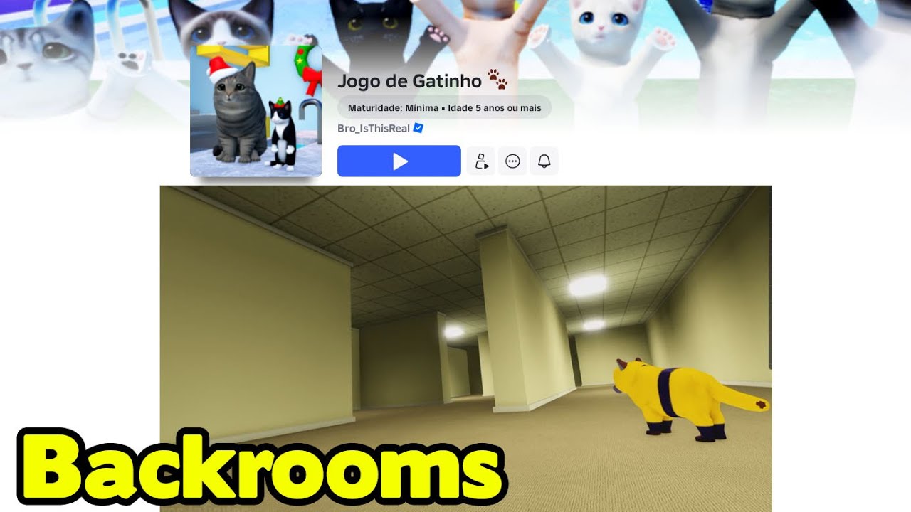 As Backrooms do Jogo de Gatinho no Roblox