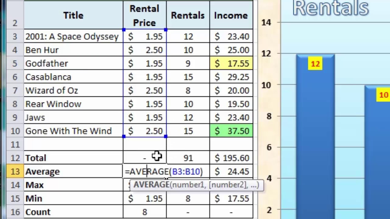 Учебник Excel 2010 для начинающих №18 — Обновление формул и диаграмм электронных таблиц (Microsof...
