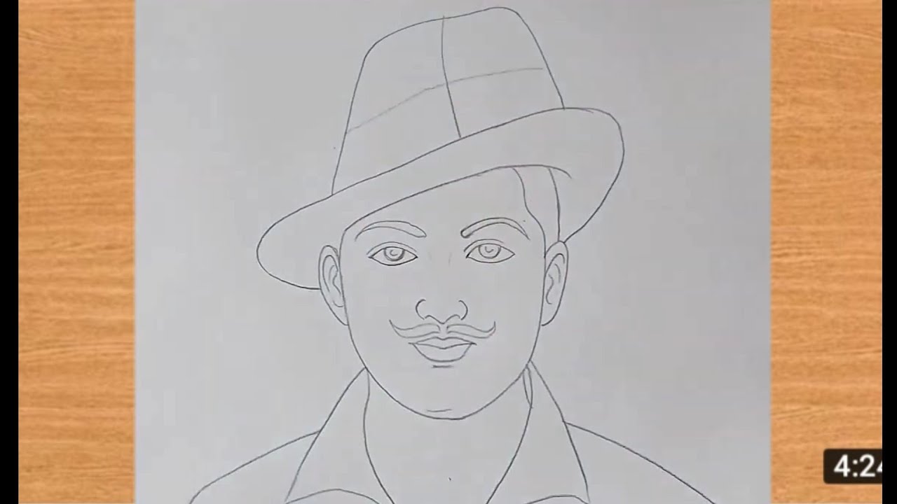 How to draw a bhagat singh/Bhagat singh drawing/Bhagat Singh Chitra/Bhagat Singh ki drawing/Akhilart