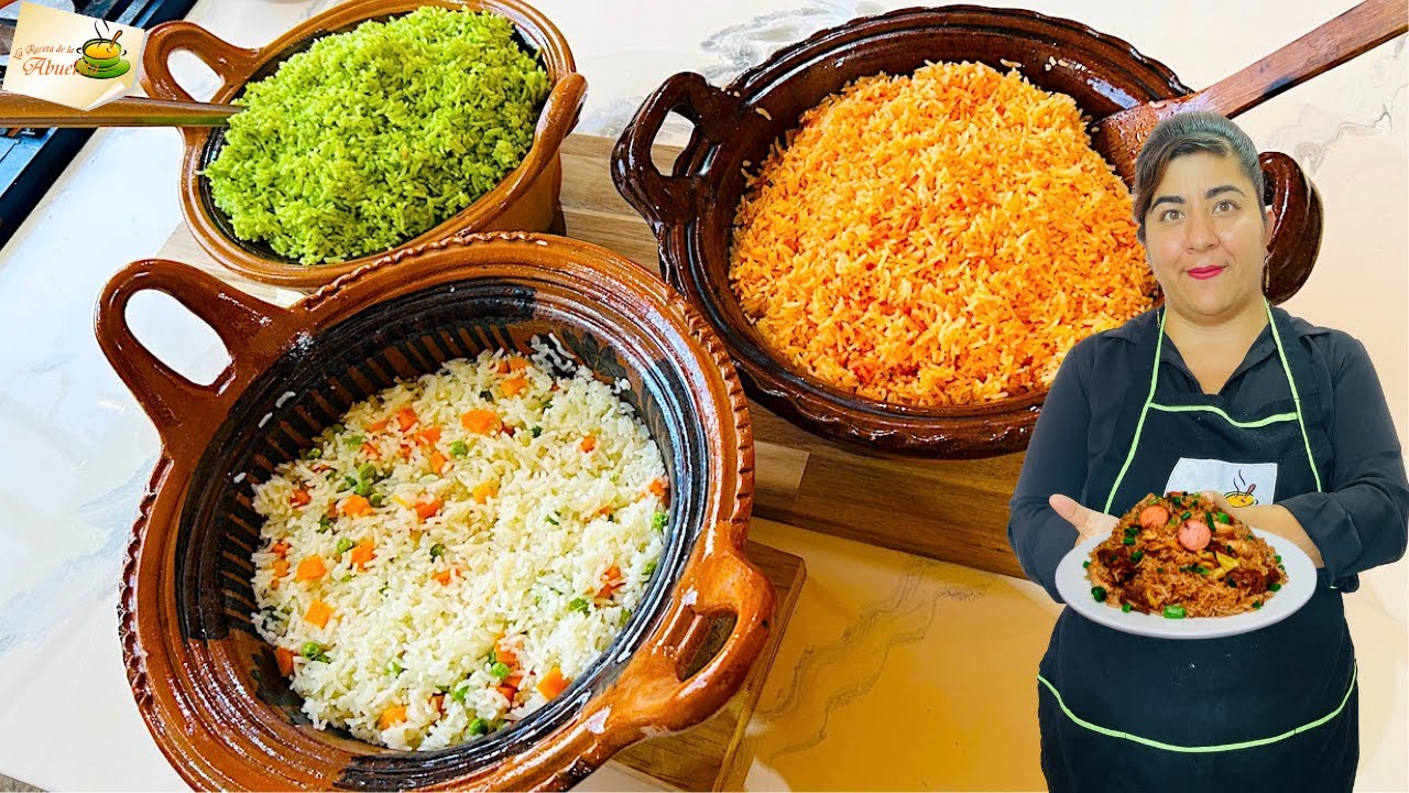 Como Hacer ARROZ de 3 SABORES y medidas para que te quede perfecto 👌