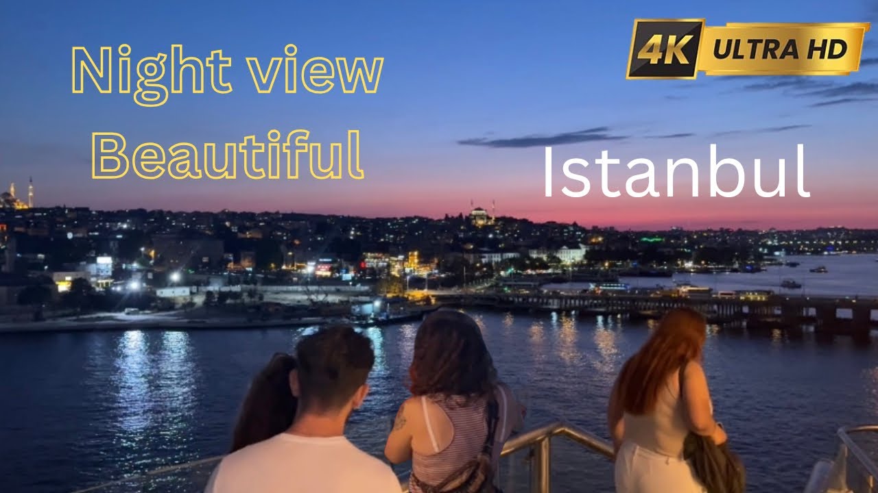 🌃 Night View at Haliç Metro Bridge (M2 Line) | Istanbul 4K Walking Tour