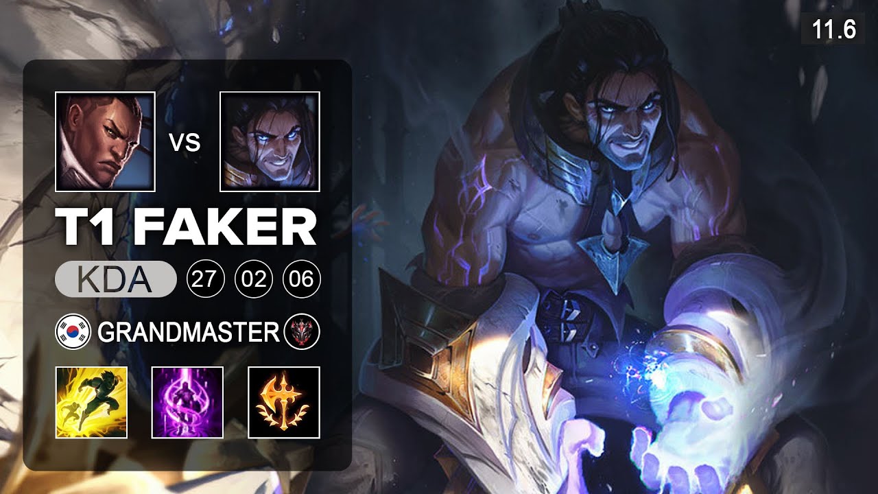 T1 Faker Sylas Mid vs Lucian -  KR Grandmaster Patch 11.6