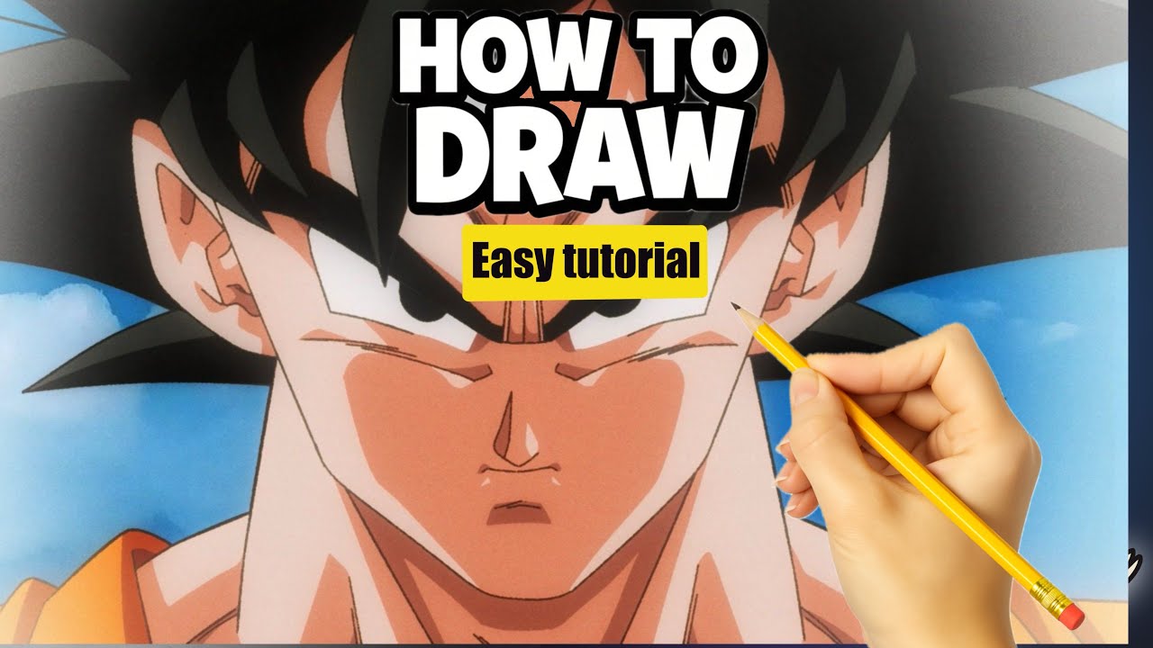 How to draw GOKU FACE - guide
