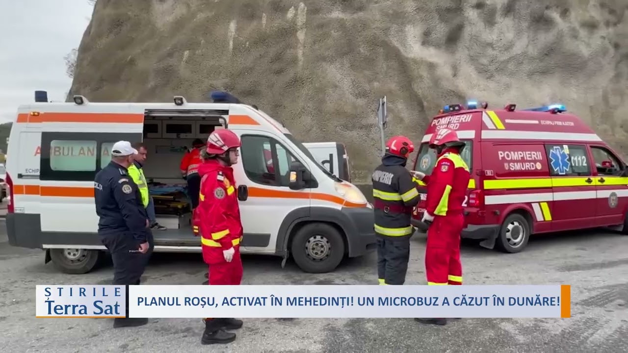 PLANUL ROȘU, ACTIVAT ÎN MEHEDINȚI! UN MICROBUZ A CĂZUT ÎN DUNĂRE!