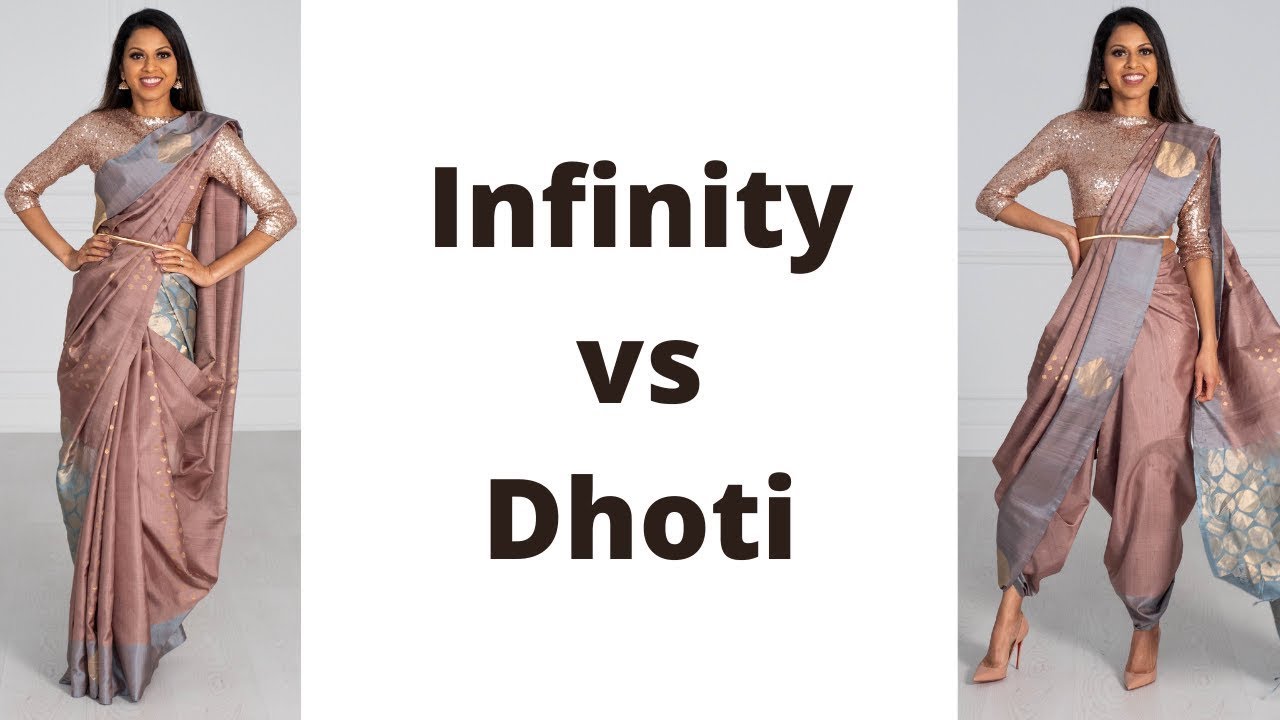 Infinity Vs. Dhoti Drape | lakshmi saree drape | saree draping for varamahalakshmi pooja | Tia Bhuva