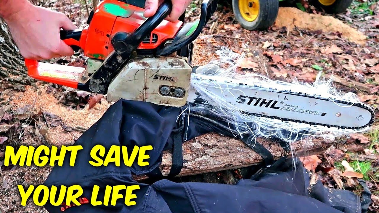 Do Chainsaw Safety Chaps Actually Work? (Slow Mo)