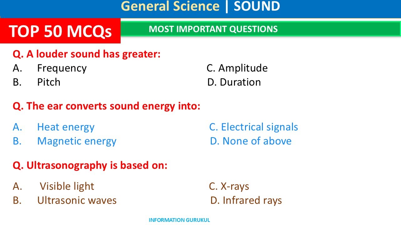 Sound MCQs | NCERT Questions & Answers | Physics MCQs | General Science MCQs | ALL Competitive Exams