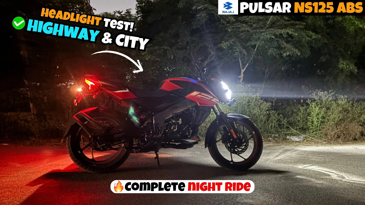 2025 Pulsar NS125 ABS Headlight Test - Highway, City & Dark road | Shocking Results!! 😲😲@BikesHunt