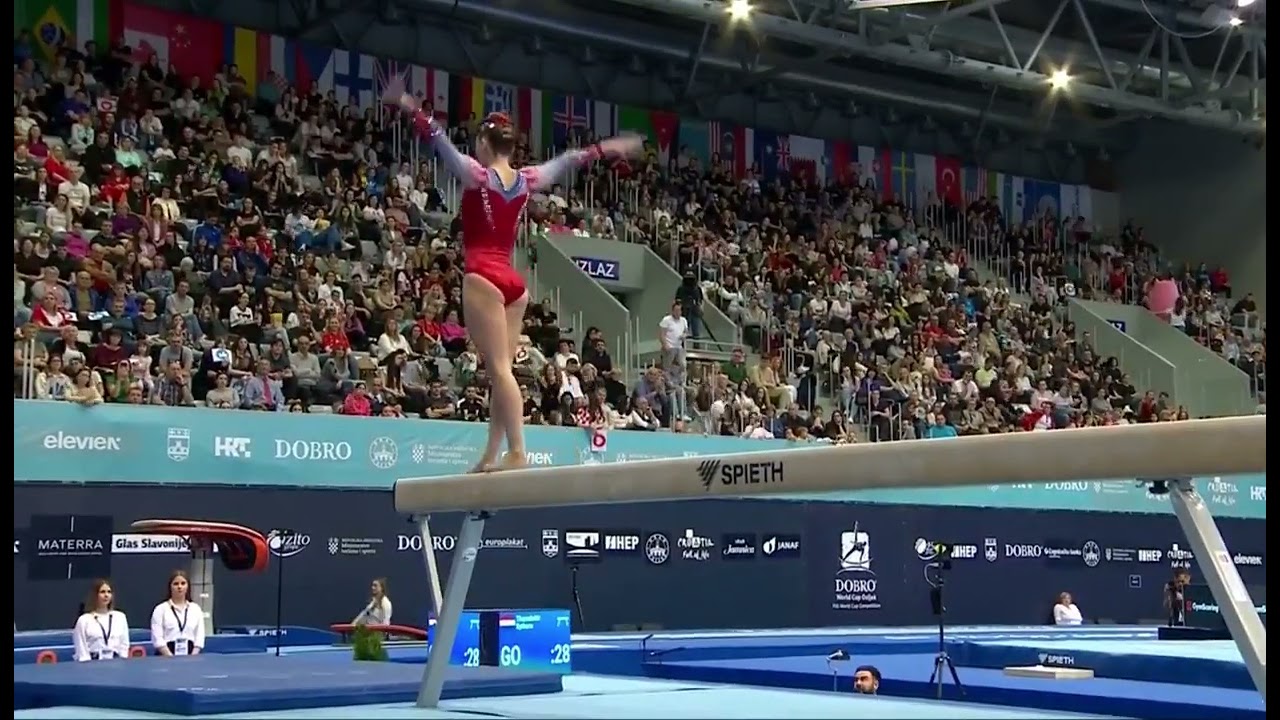 Eythora Thorsdottir Gold medal winning beam from the Osijek World cup 2025 13.9
