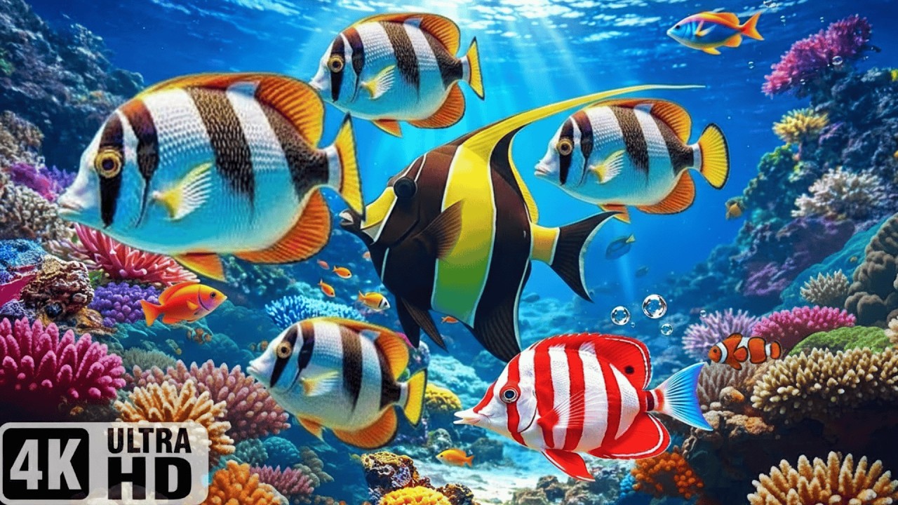 Beautiful Ocean Dreams 4K 🐠 Tropical Fish & Jellyfish – Peaceful Music for Sleep