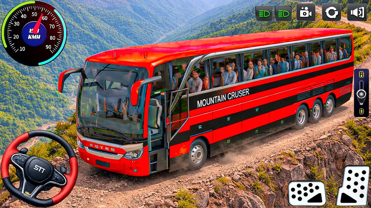 Hill Bus Driving Game 3D: Bus simulator offroad & Mountain passengers pick up - android gameplay