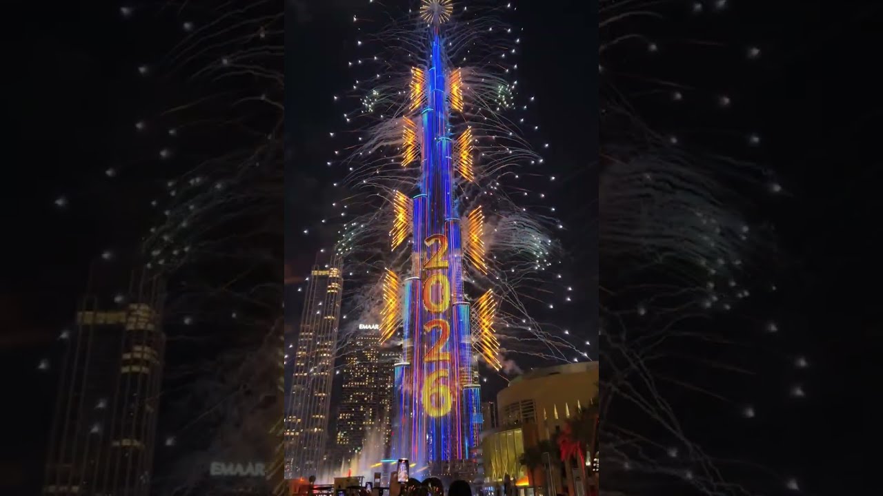 Amazing Burj Khalifa Dubai NYE 2026 Fireworks Display 