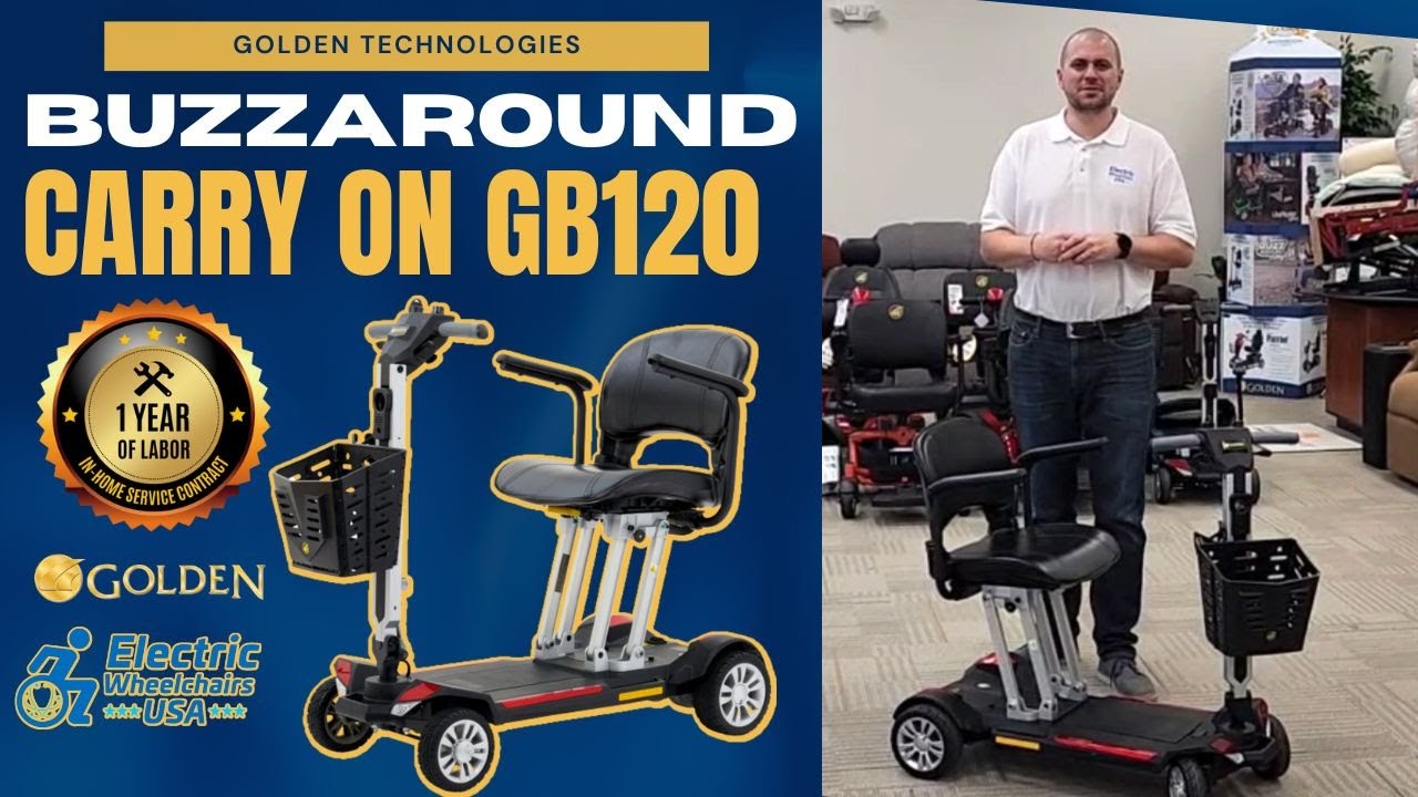 Golden Technologies Buzzaround Carry On Folding Mobility Scooter GB120 [2024]