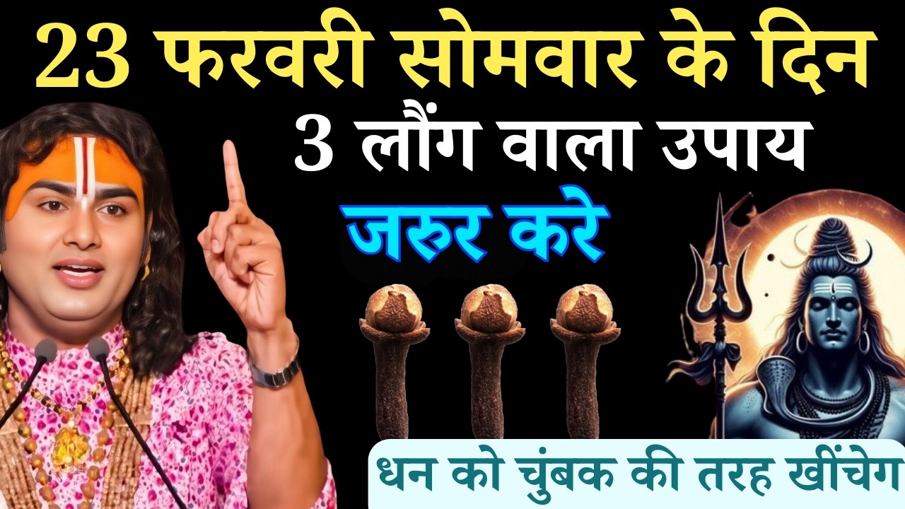 23 फरवरी फाल्गुन सोमवार षष्टी के दिन 3 लौंग वाला उपाय जरुर करे | Aniruddhacharya Ji