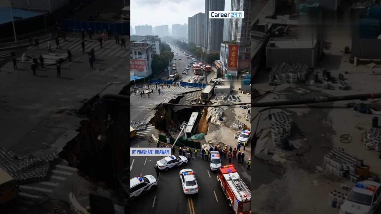 Viral Video of China's Massive Sinkhole shocks the World #China #Xijinping #News