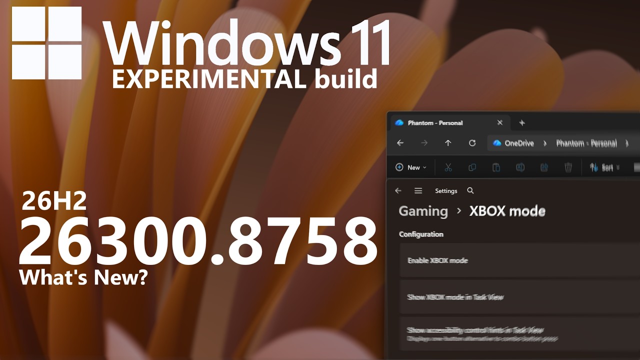 Windows 11 Experimental Build 26300.8758 (26H2): What's New?