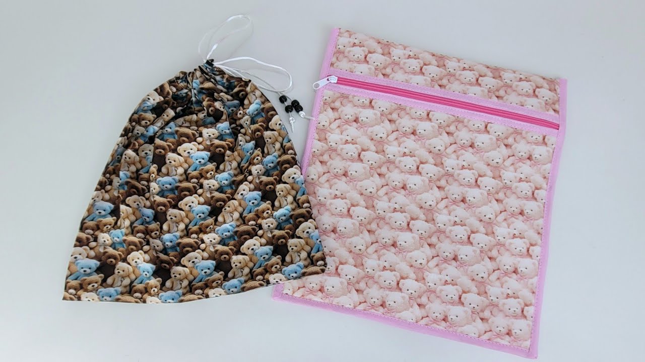 2 Formas de fazer saquinho para creche ou maternidade #diy #sewing
