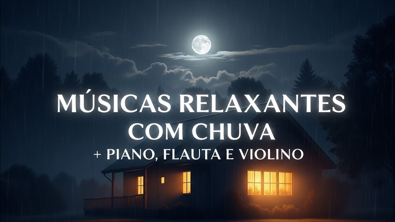 2 Horas de Músicas Relaxantes com Chuva + Piano, Flauta e Violino
