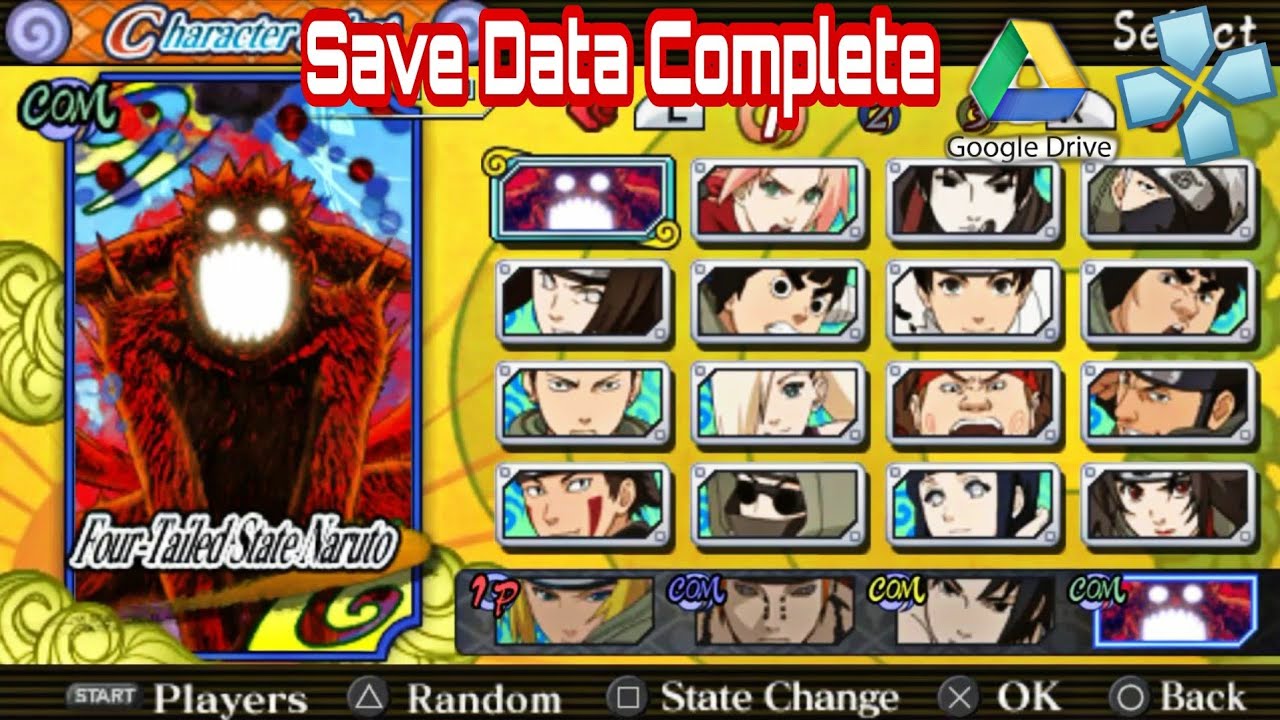 All Character Naruto Shippuden - Ultimate Ninja Heroes 3 + Save Data Complete Ppsspp Emulator
