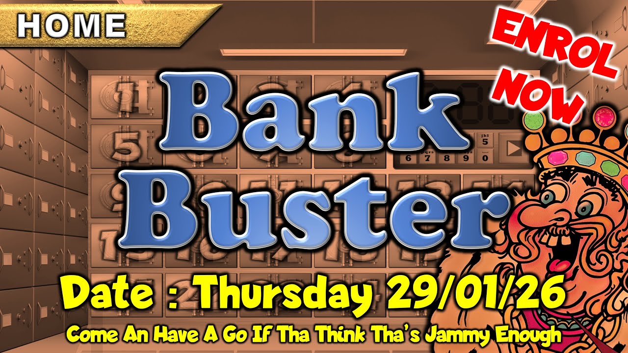 ● LIVE : BANK BUSTER Viewer Contest - Come Have A Go If Ya Think Ya Jammy Enough (Horiz 29/01/26)