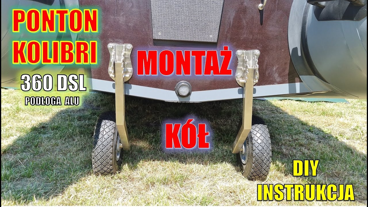 Montaż kół transportowych do slipowania pontonu KOLIBRI KM-360 DSL ALU FLOOR.