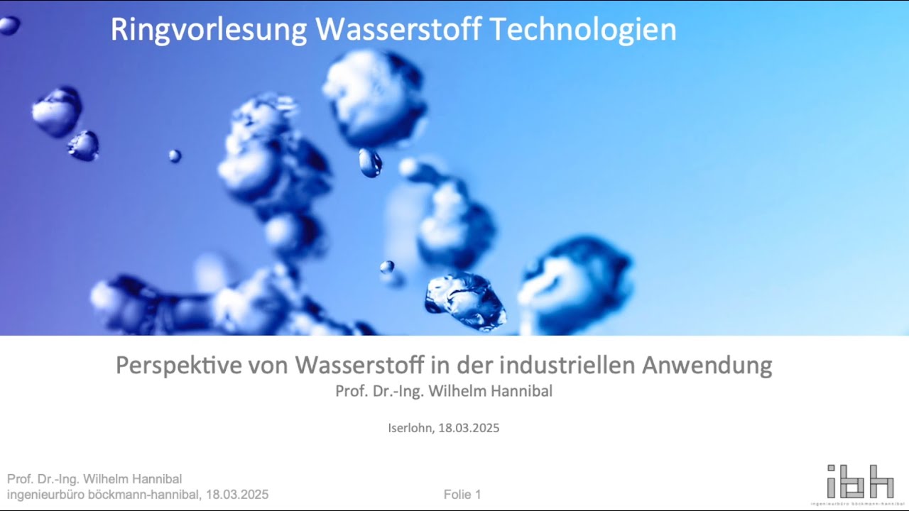 Perspektiven von Wasserstoff in der industriellen Anwendung, Prof. Dr.-Ing. Wilhelm Hannibal