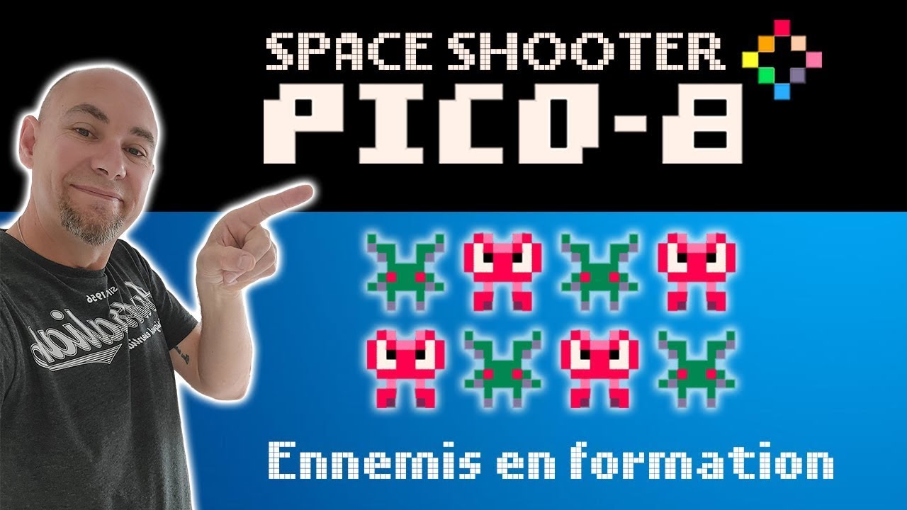 18. Ennemis en formation - Space shooter PICO-8