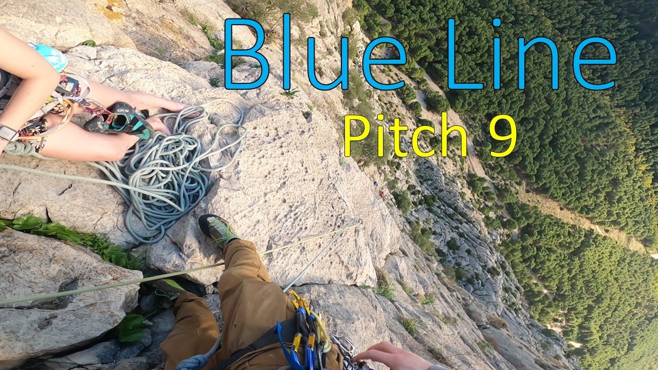 High altitudes and slight exposure on Sport Multipitch Climbing in El Chorro - Blue Line (Pitch 9)