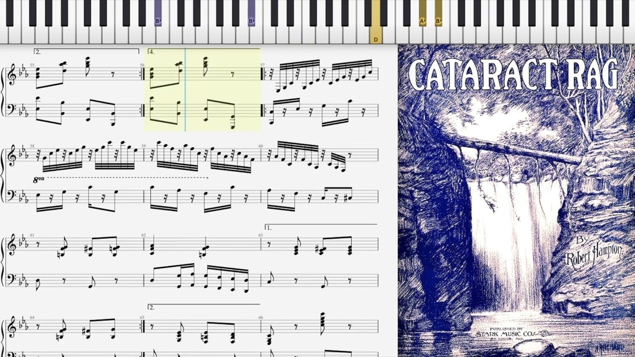 Cataract Rag by Robert Hampton (1914, Ragtime piano)
