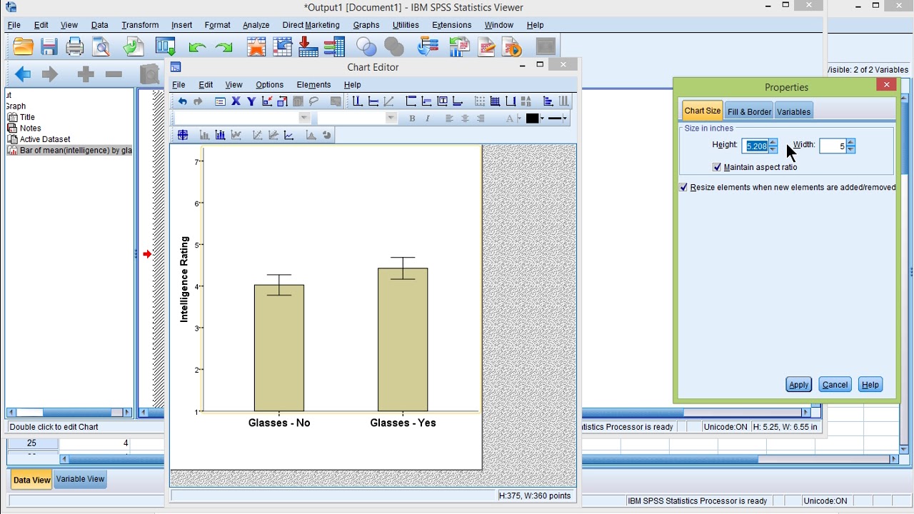 V6.16 - Bar chart with confidence intervals in SPSS