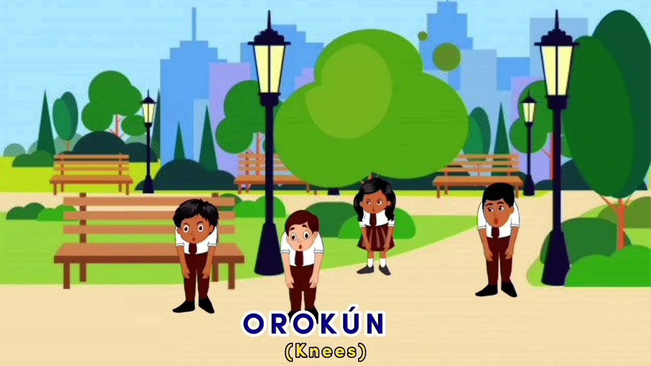 My head,my shoulder,my kneels, my toes/ A Yoruba language song for kids to learn and have fun.