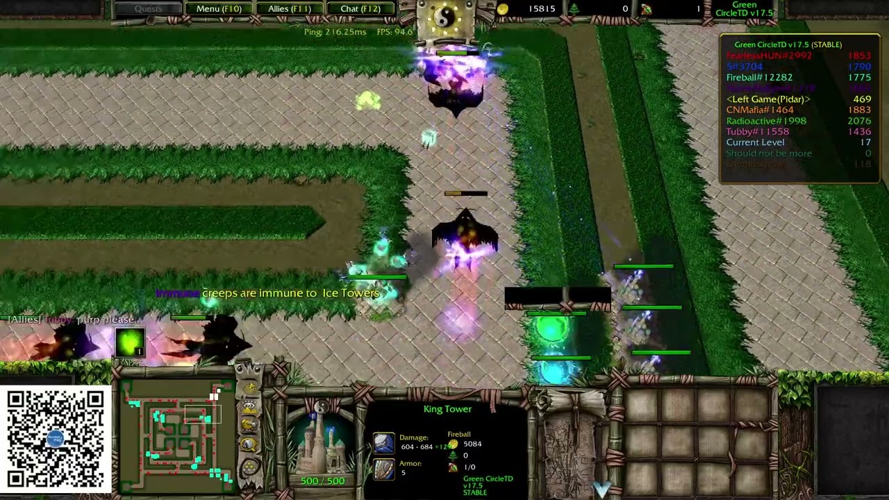 Green circle TD v17.5 - Win - red gà