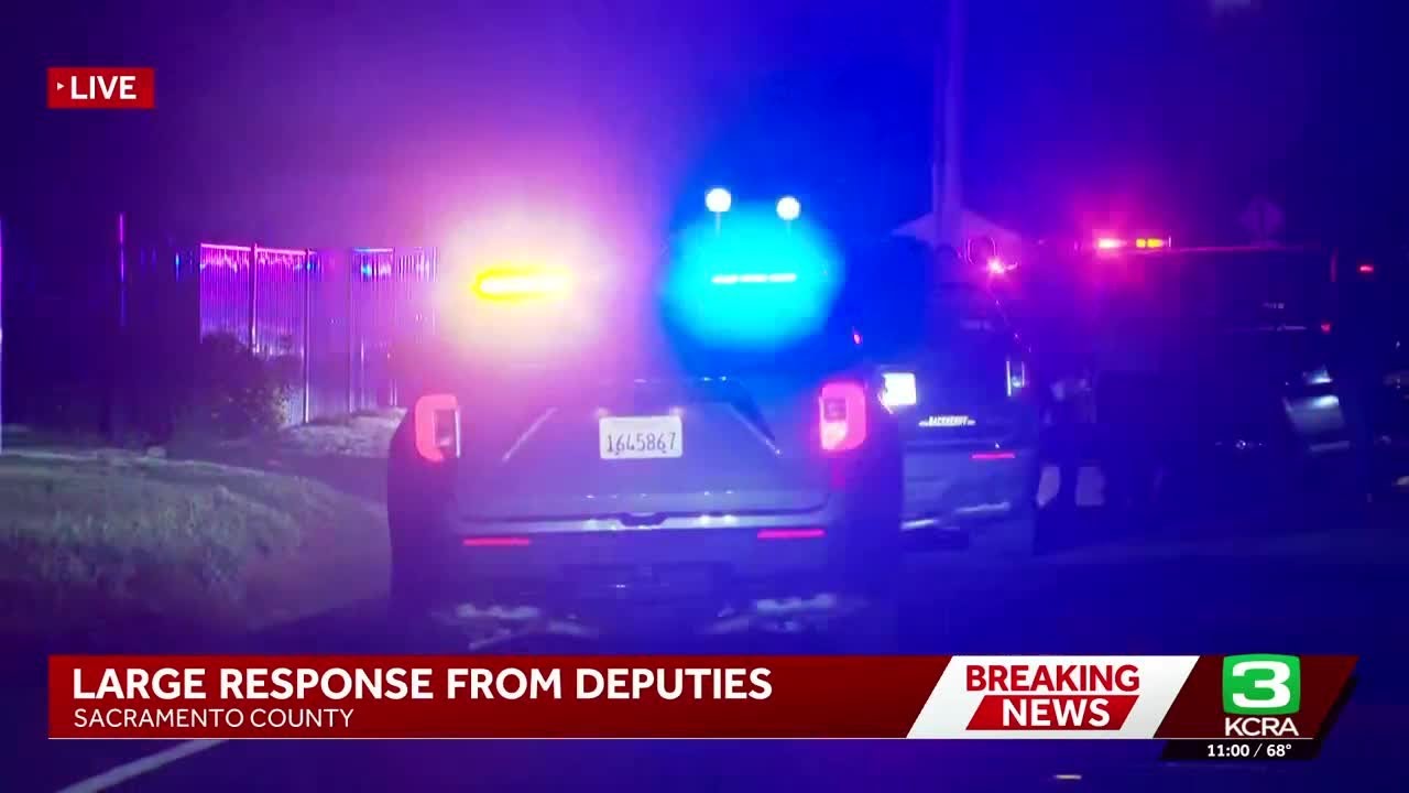 Large crime scene in Sacramento County on Friday