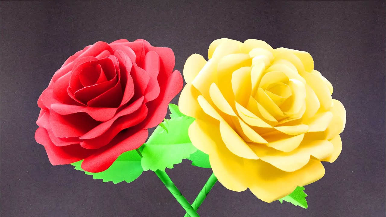 How to Make Beautiful Rose Flower by Quick and Easy Steps : DIY Paper Crafts