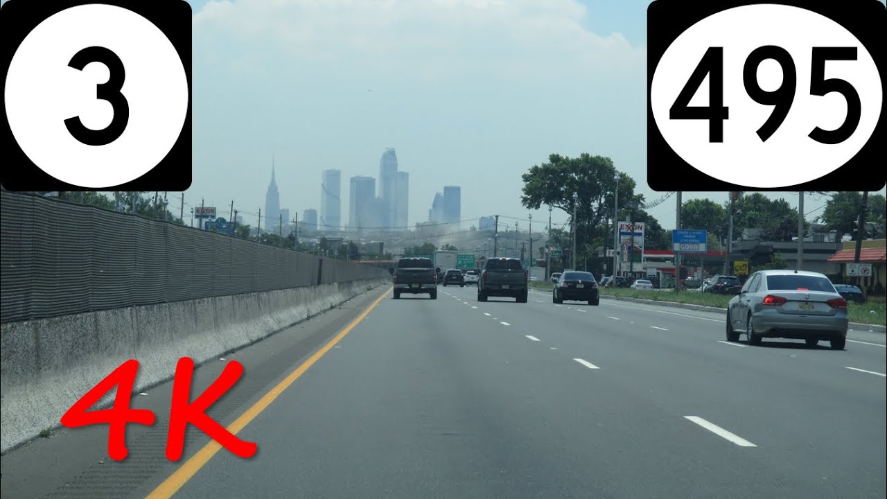 ⁴ᴷ NJ Route 3 & Lincoln Tunnel eastbound [4K VIDEO]